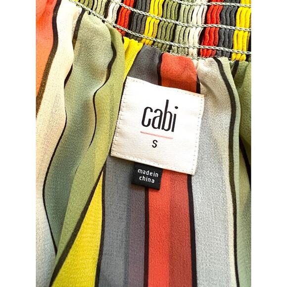 CAbi Striped Off the Shoulder Carnival Top Size S Style #5389 Summer - Picture 3 of 8